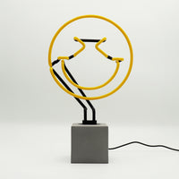 Giggle Yellow: SW Smiley Concrete Base Glass Neon