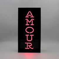 'Amour' Glass Neon Sign - Black Acrylic