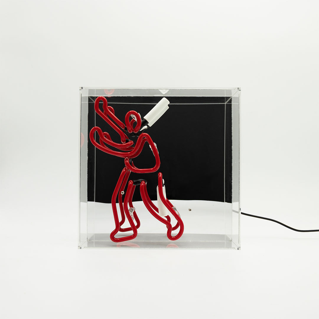 'Bookcase Man' Neon Box Sign