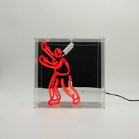 'Bookcase Man' Neon Box Sign