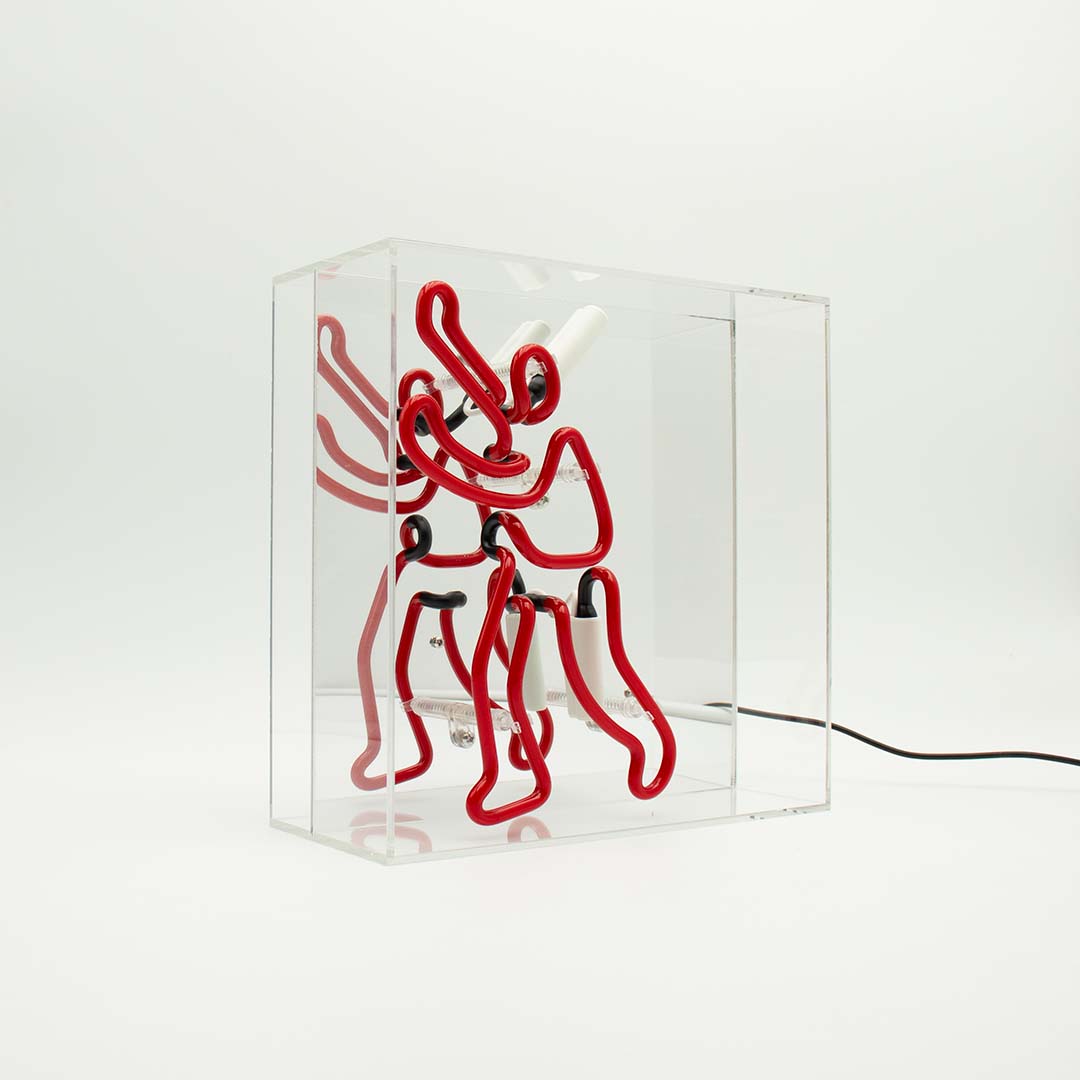 'Bookcase Man' Neon Box Sign