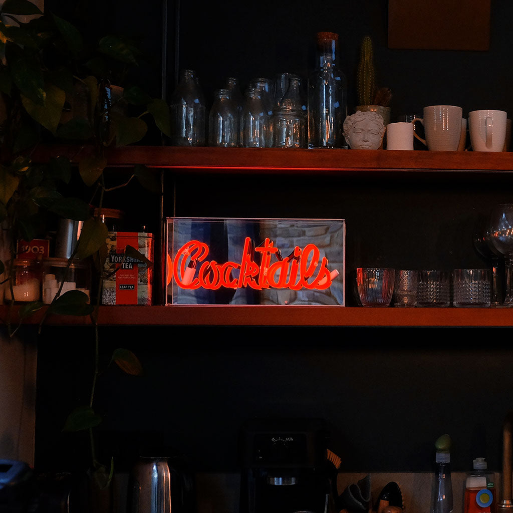 Cocktails Glas-Neonschild - Rotem