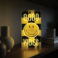 Good Vibes: The Original Smiley Acrylic Box Glass Neon