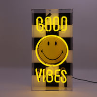 Good Vibes: The Original Smiley Acrylic Box Glass Neon