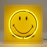 Happy Glow: The Original Smiley Acrylic Box Glass Neon
