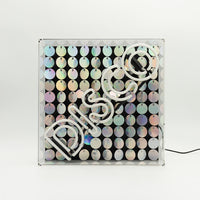 'Disco' Glass Neon Sign with Sequins