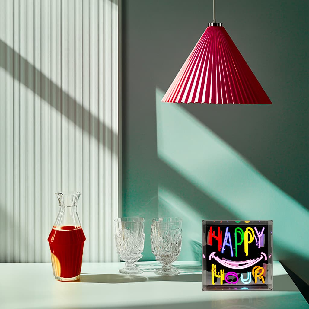 'Happy Hour' Neon Box Sign