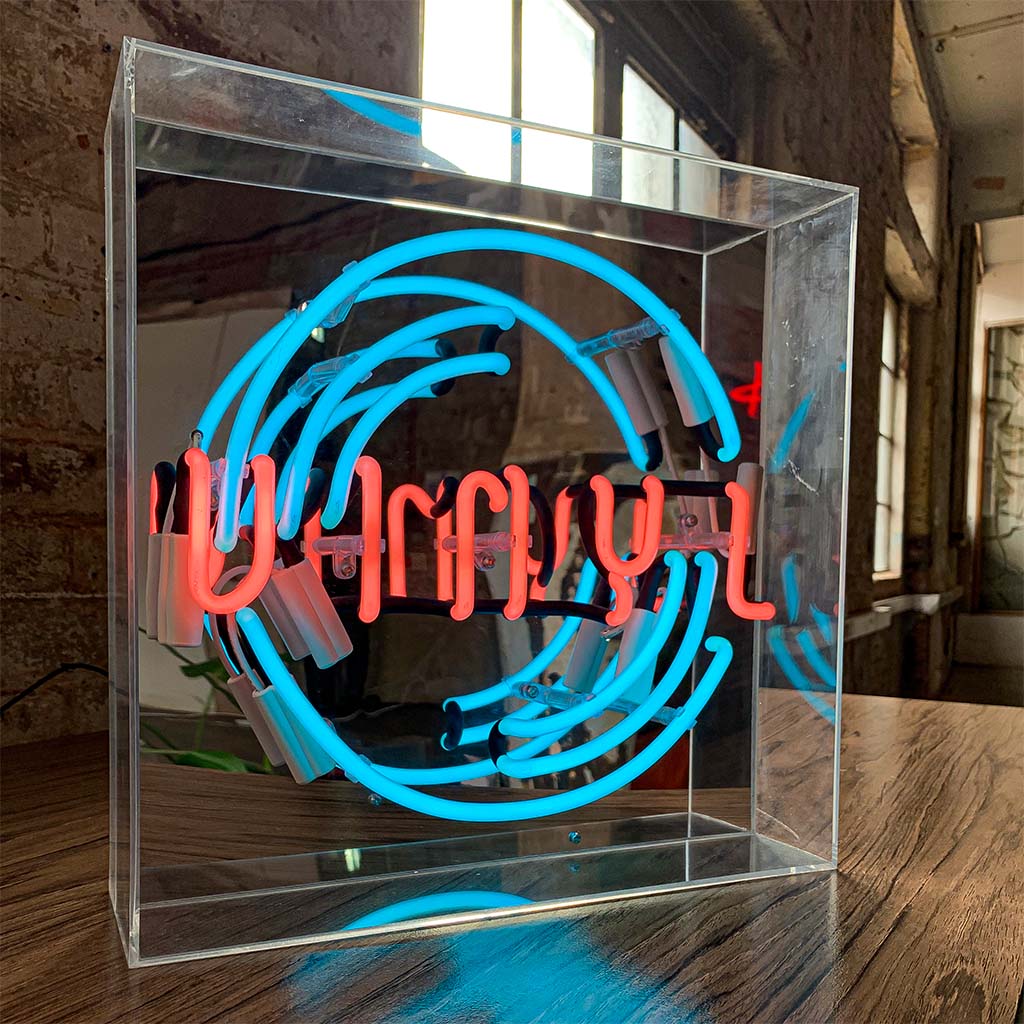 Enseigne néon en verre 'Vinyl'
