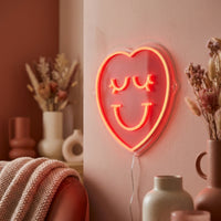Happy Heart: S.W.Smiley LED Neon Wall Sign