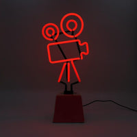 Movie Camera: Ceramic Base Glass Neon