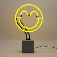 Happy: SW Smiley Concrete Base Glass Neon