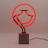 Giggle Red: SW Smiley Concrete Base Glass Neon