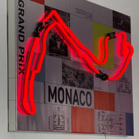 Race Track Monaco: LED Neon Silver Canvas