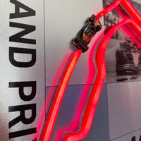 Race Track Monaco: LED Neon Silver Canvas