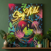 Stay Wild Dark: The Original Smiley LED Neon Canvas