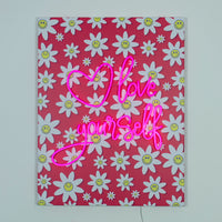 Love Yourself: S.W.Smiley LED Neon Canvas