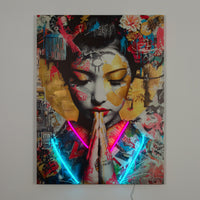 Geisha: LED Neon Canvas