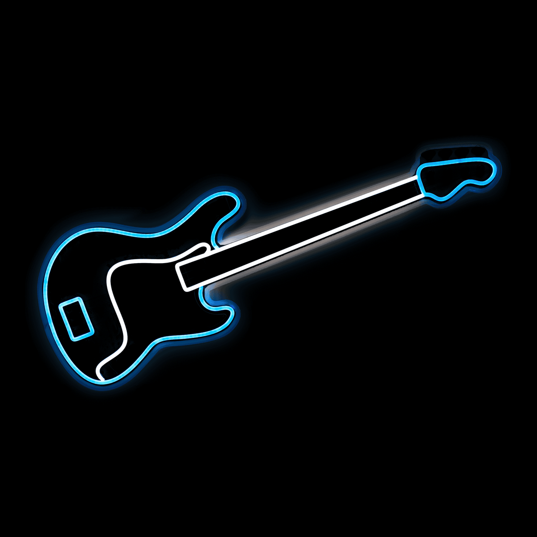 'Bass Guitar' Neon LED Sign - Wall Mounted
