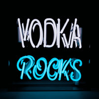 'Vodka Rocks' Neon Box Sign