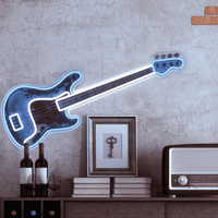 'Bass Guitar' Neon LED Sign - Wall Mounted