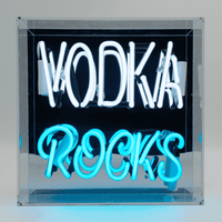 'Vodka Rocks' Neon Box Sign