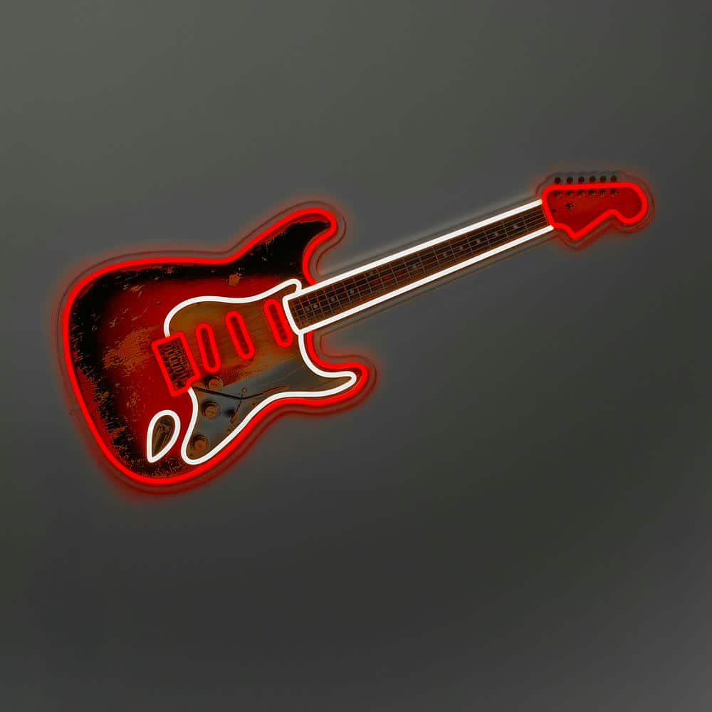 'Electric Guitar' Neon LED Sign - Wall Mounted
