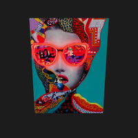 'Chic Woman' Wandkunstwerk mit LED-Neon - SMALL