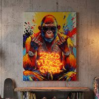 Zero F*** GIVEN: LED Neon Canvas