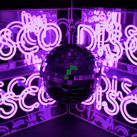 Disco" Glas-Neonschild - Lila