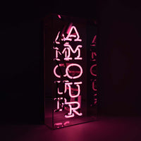 'Amour' Glass Neon Sign