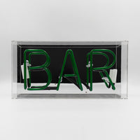 Bar' Glas-Neonschild - GRÜN