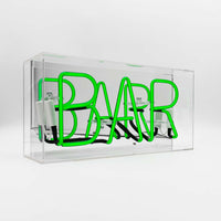 Bar' Glas-Neonschild - GRÜN