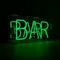 Bar' Glas-Neonschild - GRÜN