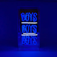 'Boys Boys Boys' Glass Neon Sign