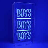 'Boys Boys Boys' Acrylic Box Neon Light - Locomocean
