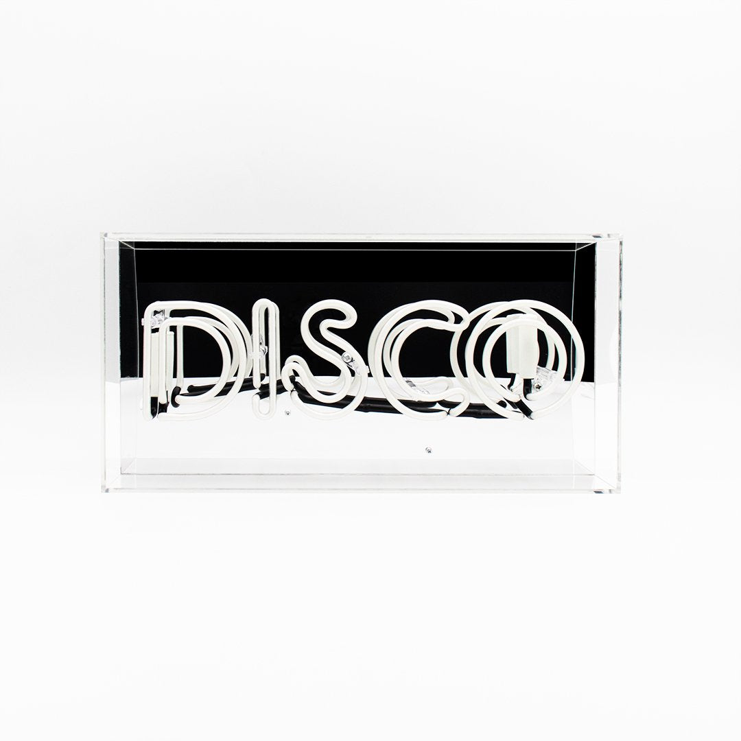 Insegna al neon in vetro 'Disco' - Blu