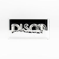 Disco" Glas-Neonschild - Blau