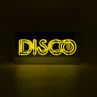 Disco" Glas-Neonschild - Gelb