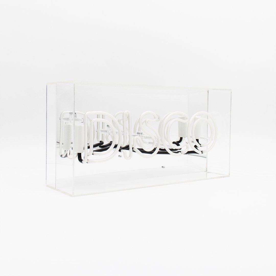 Disco" Glas-Neonschild - Gelb