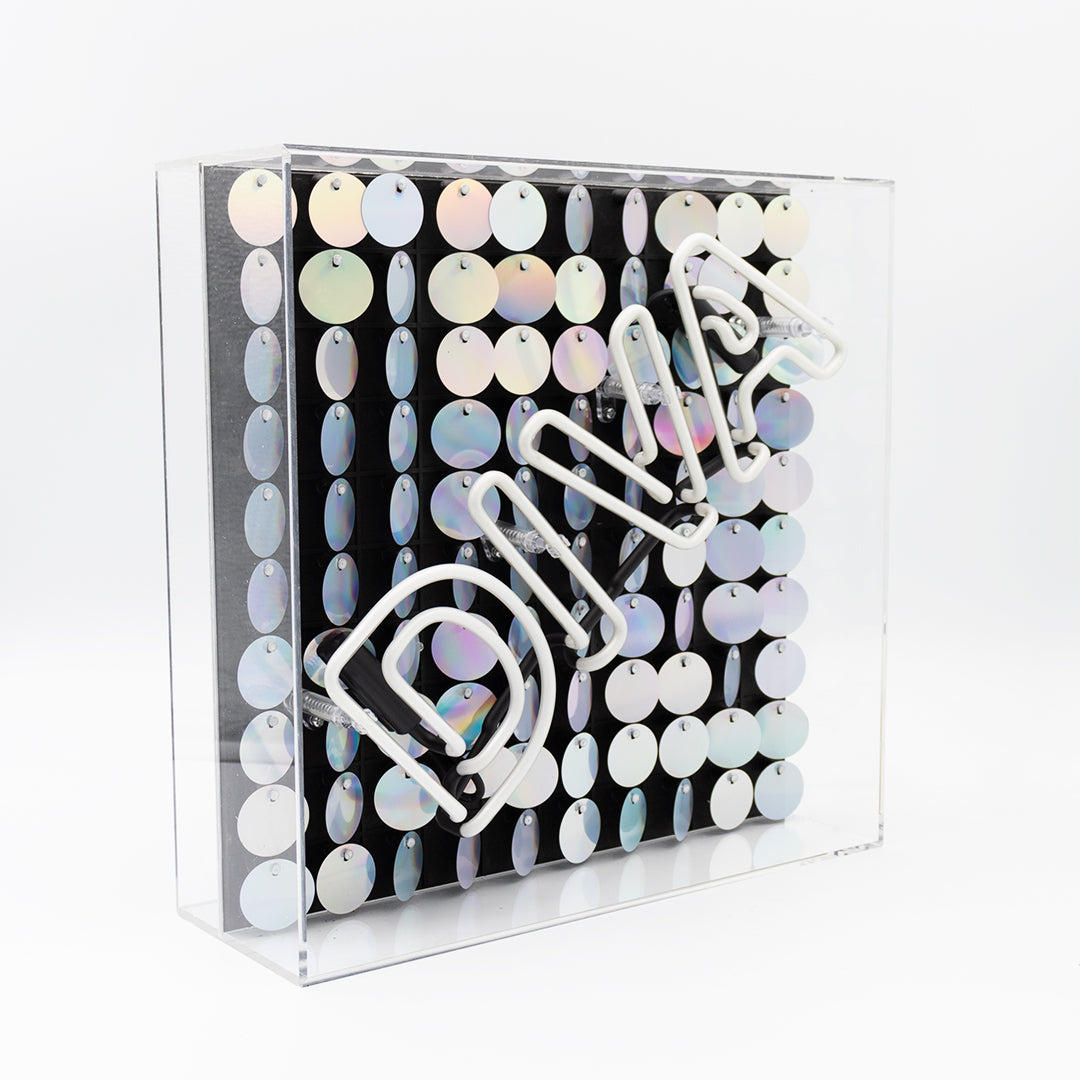 Diva" Acrylbox Neonlicht mit Pailletten