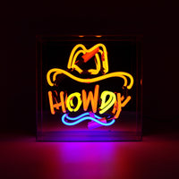 Howdy" Glas-Neonschild