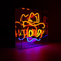 Howdy" Glas-Neonschild