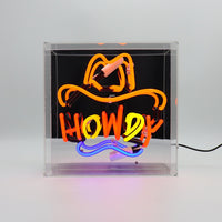 Howdy" Glas-Neonschild