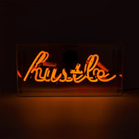 'Hustle' Glass Neon Sign
