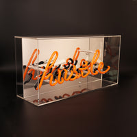 'Hustle' Glass Neon Sign
