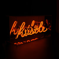 'Hustle' Glass Neon Sign