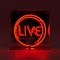 Mini letrero de neón de cristal 'Live