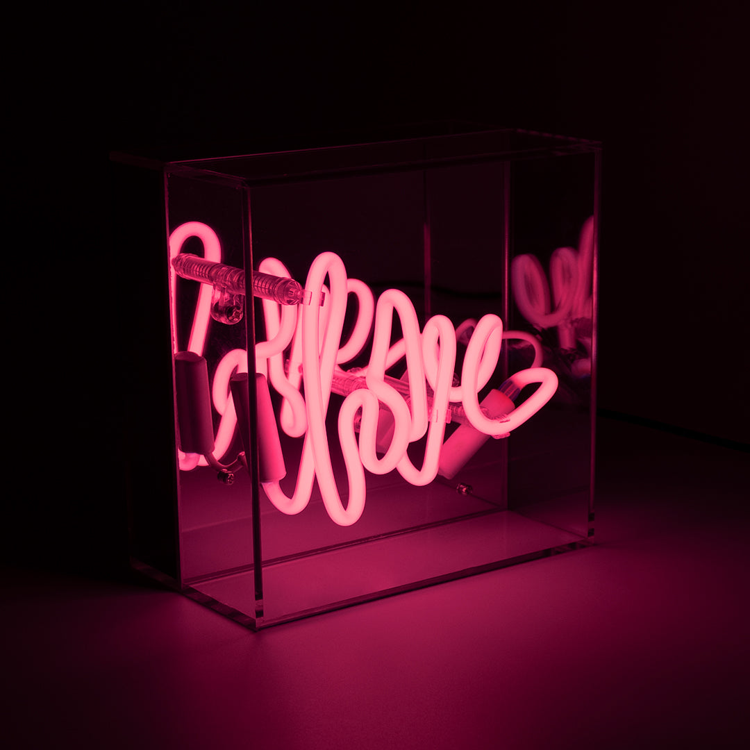 'Love' Mini Glass Neon Sign