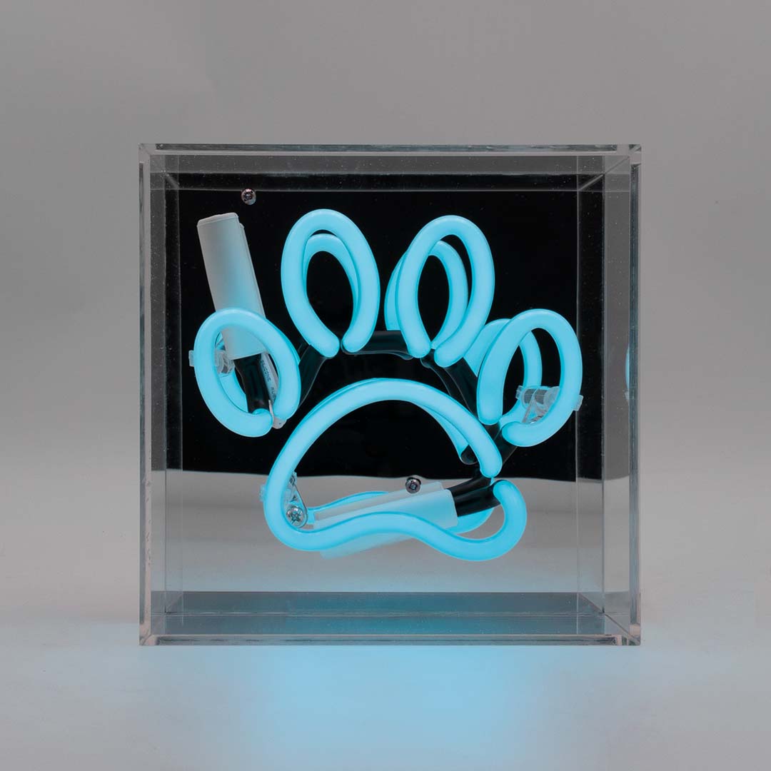 'Paw' Mini Glass Neon Sign