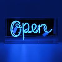 Offenes" Glas-Neonschild